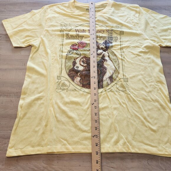 Disney Lady And The Tramp T-Shirt Yellow Graphic Print Unisex XL NEW NWT - Picture 10 of 10
